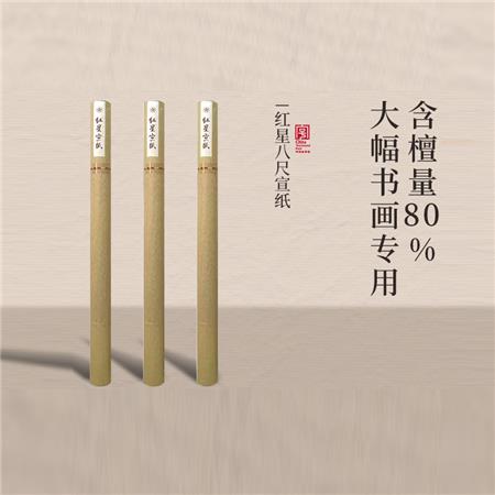 红星宣纸旗舰店红星宣纸正品红星牌生宣国画创作纸大尺寸大规格国展书画毛笔书法纸手工特皮八尺宣纸10张装